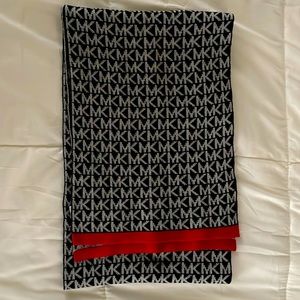 Michael Kors gray scarf w/ red strip at bottom 100% acrylic